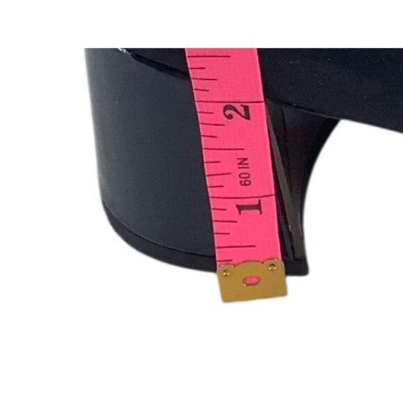 Donald Pliner Women's Navy Suzette -Stretch Crepe Pump Size 8M Patent Block Heel - Picture 3 of 8